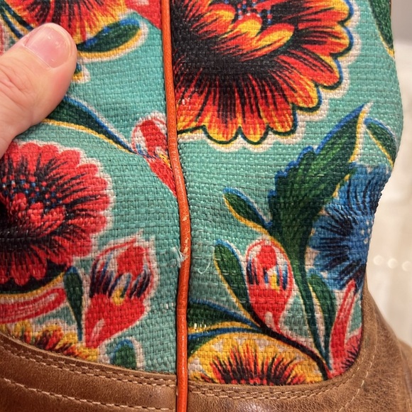 Ariat® Ladies Circuit Champion Floral Brown & Turquoise Boots - Picture 13 of 16